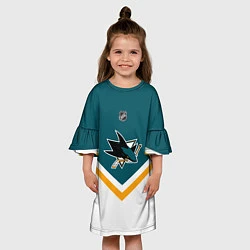 Платье клеш для девочки NHL: San Jose Sharks, цвет: 3D-принт — фото 2