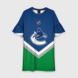 Платье клеш для девочки NHL: Vancouver Canucks, цвет: 3D-принт