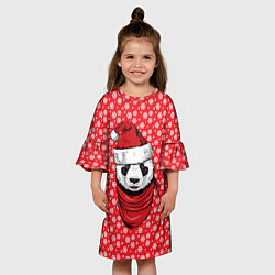 Платье клеш для девочки Панда Клаус, цвет: 3D-принт — фото 2