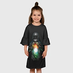 Платье клеш для девочки Космос внутри, цвет: 3D-принт — фото 2