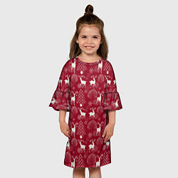 Платье клеш для девочки Олени, цвет: 3D-принт — фото 2