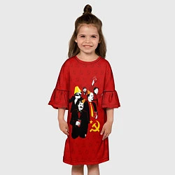 Платье клеш для девочки Communist Party, цвет: 3D-принт — фото 2