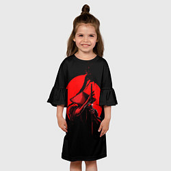 Платье клеш для девочки Сила самурая, цвет: 3D-принт — фото 2
