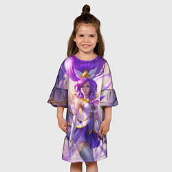 Платье клеш для девочки Purple, цвет: 3D-принт — фото 2