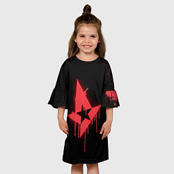 Платье клеш для девочки Astralis: Black collection, цвет: 3D-принт — фото 2