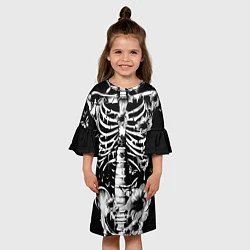 Платье клеш для девочки Floral Skeleton, цвет: 3D-принт — фото 2