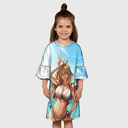 Платье клеш для девочки Lux Beach, цвет: 3D-принт — фото 2