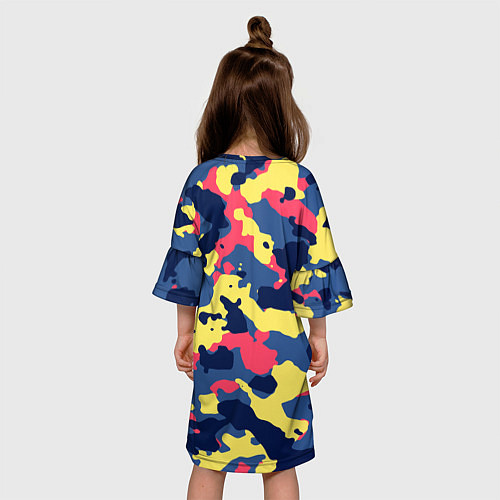 Детское платье Разноцветный камуфляж / 3D-принт – фото 4