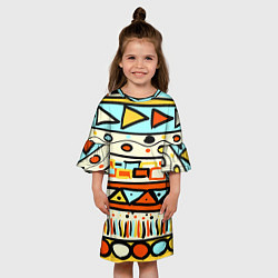 Платье клеш для девочки Узор Африки, цвет: 3D-принт — фото 2