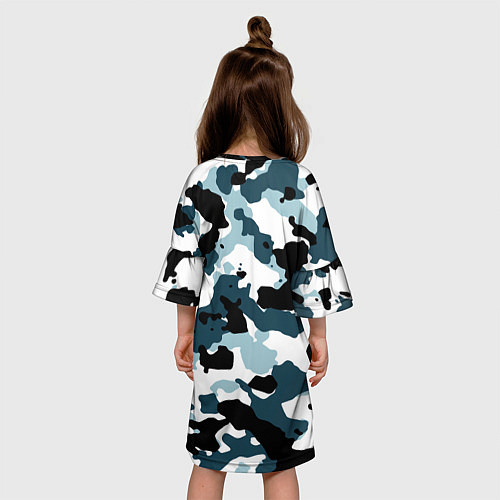 Детское платье Камуфляж зимний: пятна / 3D-принт – фото 4