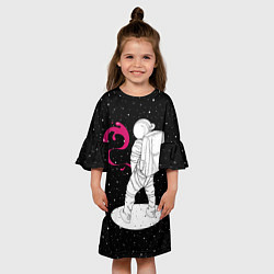 Платье клеш для девочки Космическая струя, цвет: 3D-принт — фото 2