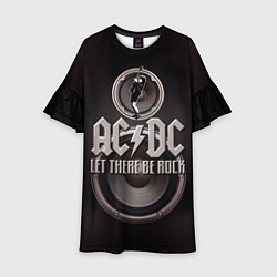 Платье клеш для девочки AC/DC: Let there be rock, цвет: 3D-принт