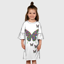 Платье клеш для девочки RBG Бабочка, цвет: 3D-принт — фото 2