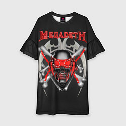 Платье клеш для девочки Megadeth: Blooded Skull, цвет: 3D-принт