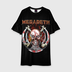 Платье клеш для девочки Megadeth: Skull in chains, цвет: 3D-принт