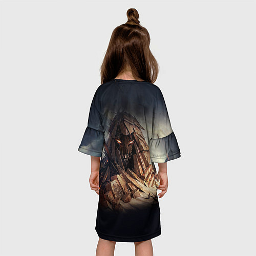 Детское платье Disturbed: Skull Mountain / 3D-принт – фото 4
