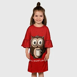 Платье клеш для девочки Ночная сова, цвет: 3D-принт — фото 2