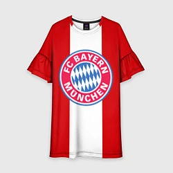 Платье клеш для девочки Bayern FC: Red line, цвет: 3D-принт