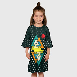 Платье клеш для девочки Геометрия природы, цвет: 3D-принт — фото 2