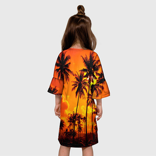 Детское платье Таиланд - пальмы на закате / 3D-принт – фото 4