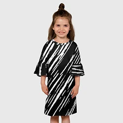 Платье клеш для девочки Black&White stroke, цвет: 3D-принт — фото 2