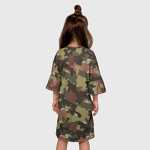 Детское платье Камуфляж: коричневый/хаки / 3D-принт – фото 4