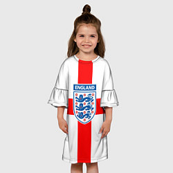 Платье клеш для девочки Сборная Англии, цвет: 3D-принт — фото 2