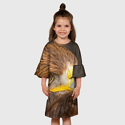 Платье клеш для девочки Взгляд ястреба, цвет: 3D-принт — фото 2