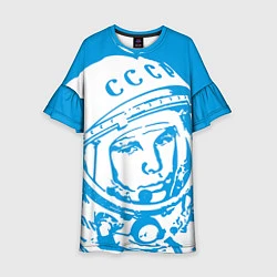 Платье клеш для девочки Гагарин: CCCP, цвет: 3D-принт