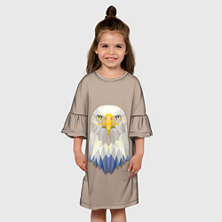 Платье клеш для девочки Геометрический орел, цвет: 3D-принт — фото 2