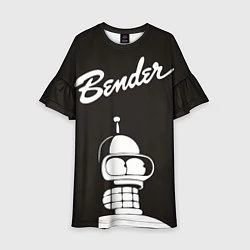 Платье клеш для девочки Bender Retro, цвет: 3D-принт