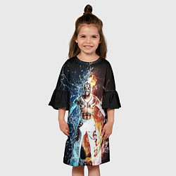 Платье клеш для девочки Рей Мистерио, цвет: 3D-принт — фото 2