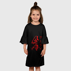 Платье клеш для девочки Японские иероглифы - самурай, цвет: 3D-принт — фото 2