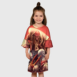Платье клеш для девочки Dead island 5, цвет: 3D-принт — фото 2