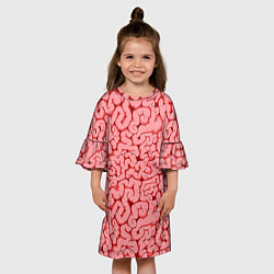 Платье клеш для девочки Мозг, цвет: 3D-принт — фото 2