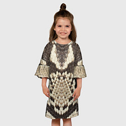 Платье клеш для девочки Кожа питона, цвет: 3D-принт — фото 2