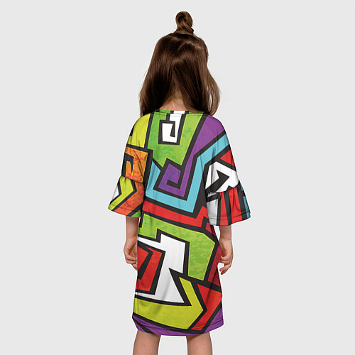 Детское платье Цветные граффити / 3D-принт – фото 4
