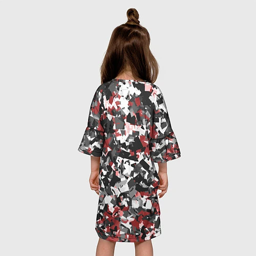 Детское платье Камуфляж: серый/красный / 3D-принт – фото 4