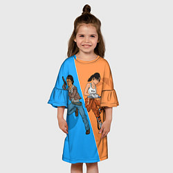 Платье клеш для девочки Half-Portal, цвет: 3D-принт — фото 2