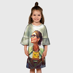 Платье клеш для девочки HL: Alyx Vance, цвет: 3D-принт — фото 2