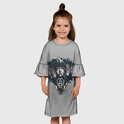 Платье клеш для девочки Chester Bennington, цвет: 3D-принт — фото 2