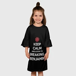 Платье клеш для девочки Keep Calm & Breaking Benjamin, цвет: 3D-принт — фото 2