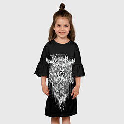 Платье клеш для девочки Dethklok Skeletons, цвет: 3D-принт — фото 2