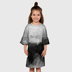 Платье клеш для девочки Polygon gray, цвет: 3D-принт — фото 2