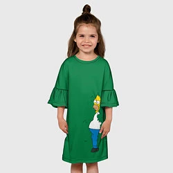 Платье клеш для девочки Гомер в кустах, цвет: 3D-принт — фото 2