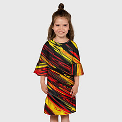 Платье клеш для девочки Темные полоски, цвет: 3D-принт — фото 2