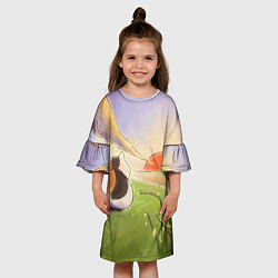 Платье клеш для девочки Тетрадь дружбы Нацумэ, цвет: 3D-принт — фото 2