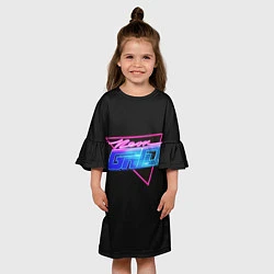 Платье клеш для девочки GTA VI: Neon Grid, цвет: 3D-принт — фото 2
