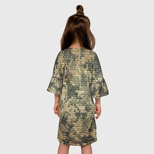Детское платье Камуфляж пиксельный: хаки / 3D-принт – фото 4