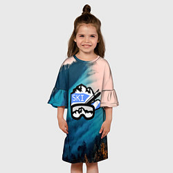 Платье клеш для девочки SKI, цвет: 3D-принт — фото 2